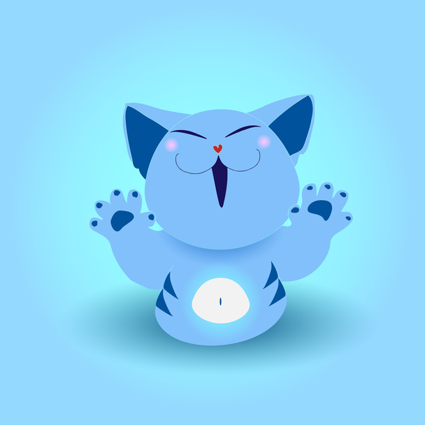 Cute vector blue cat - ベクター画像