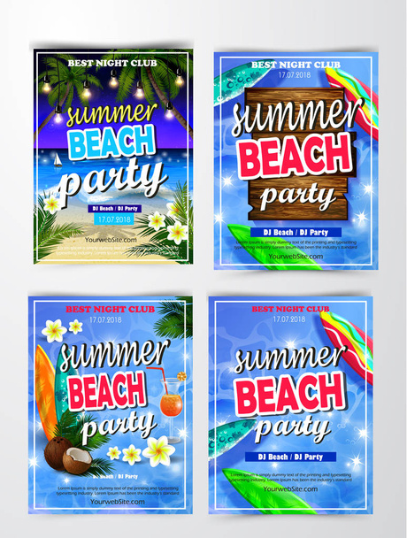 Poster for summer and beach party background - Vector, imagen