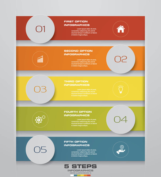 5 stappen eenvoudig & bewerkbare proces infographics grafiekelement. EPS-10. - Vector, afbeelding