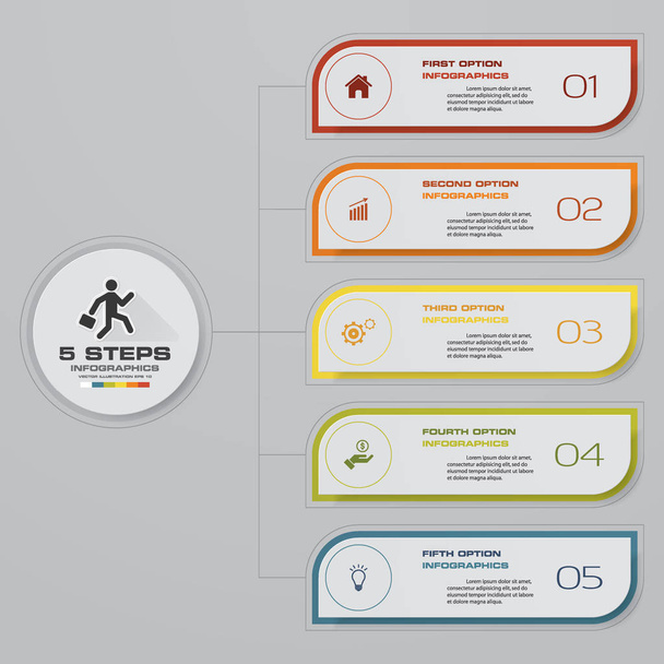 5 steps simple&editable process chart infographics element. EPS 10. - Vector, Image