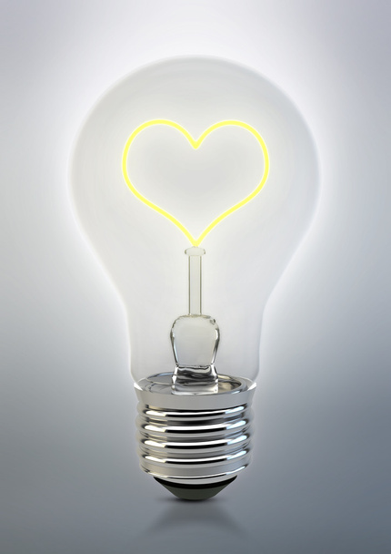 3d Love Bulb Illustration - Foto, imagen