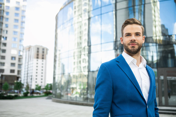 Confident man standing near office building  - Photo, Image