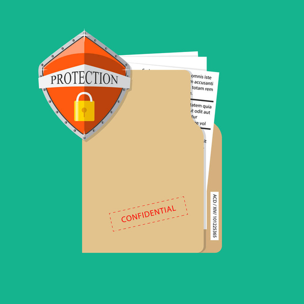 Concepto de protección de documentos. Privacidad, idea de seguridad. Ilustración vectorial
 - Vector, imagen