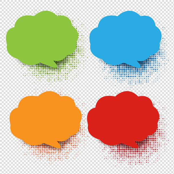 Colorful Speech Bubble Collection With Transparent Background With Gradient Mesh, Vector Illustration - Διάνυσμα, εικόνα