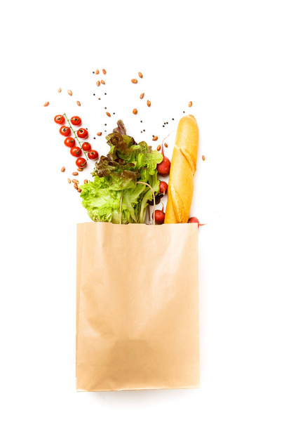 Photo of paper bag with vegetables and fruits - Foto, Bild