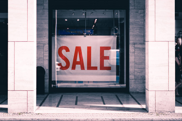 Sale - shopping window, store display the word sale - Photo, Image