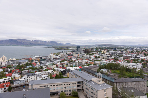 Widok na centrum Reykjaviku. Stolicy Islandii - Zdjęcie, obraz