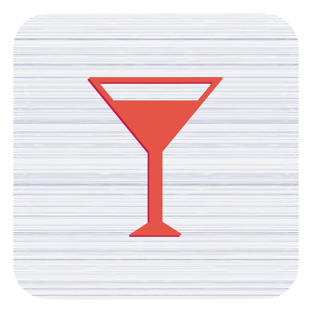 Kieliszka koktajlowego znak ikoną wódka martini. Pozdrowienie wektor - Wektor, obraz