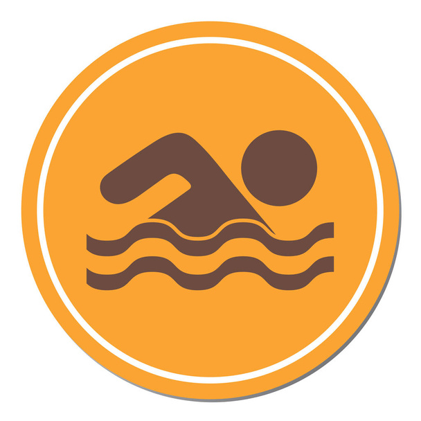Natación icono del deporte acuático. Ilustración del vector
 - Vector, Imagen