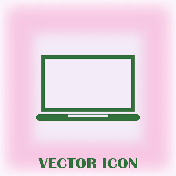 Laptop divatos lapos stílusú ikon. Számítógép szimbólum a weboldal tervezés, logo, app, Ui. Vektoros illusztráció, Eps10. - Vektor, kép