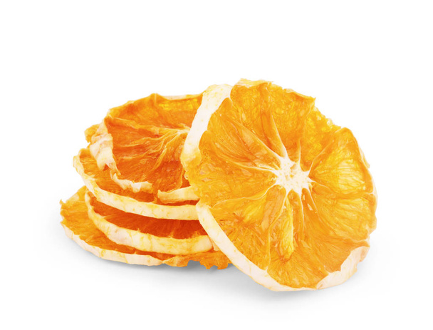 Dried orange slices isolated on white - Fotó, kép