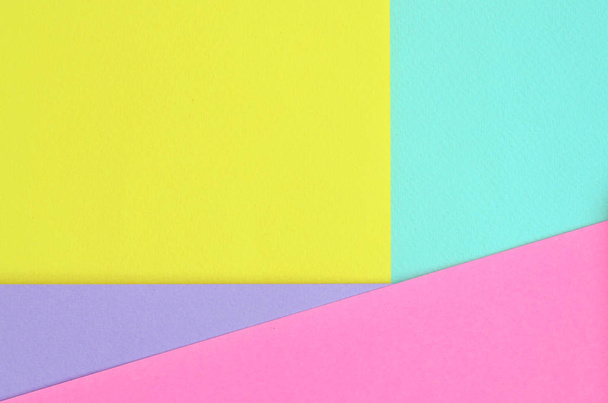 Textura fundo de cores pastel moda. Papel padrão geométrico rosa, violeta, amarelo e azul. resumo mínimo
. - Foto, Imagem