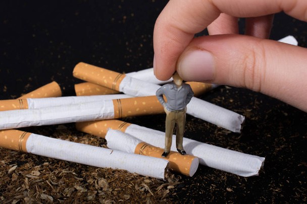 Cartel del Día Mundial Sin Tabaco para decir no fumar concepto - Foto, imagen