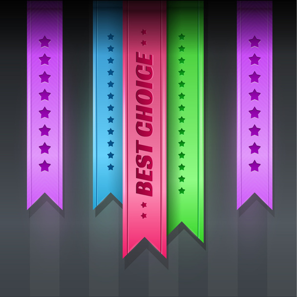 Set of vector ribbons - best choice - Vector, Image