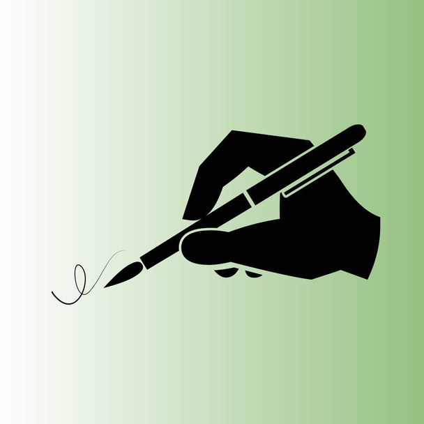 Mão com um ícone de vetor de caneta
 - Vetor, Imagem