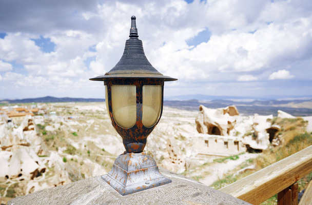 Pouliční lampa na vyhlídková plošina v regionu Kapadocie, Turecko - Fotografie, Obrázek
