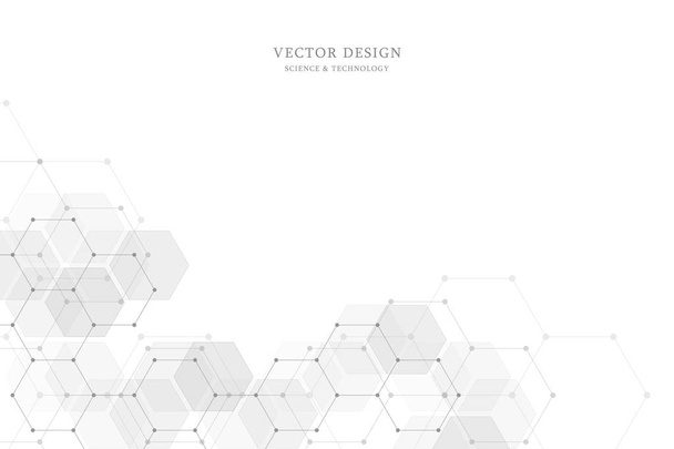 Vector medical background from hexagons. Geometric elements of design for modern communications, medicine, science and digital technology. Hexagon pattern background. - Vector, Image