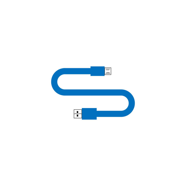 Γράμμα S Usb καλώδιο με μπλε χρώμα πρότυπο διάνυσμα - Διάνυσμα, εικόνα