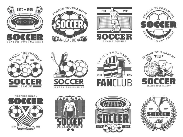 Soccer and football sport icons - Vector, Image