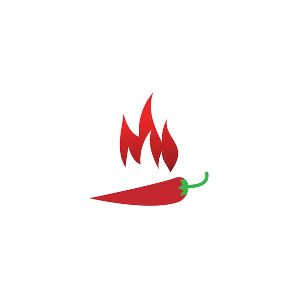 Illustration of red hot chilli pepper logo template - Vector, Image