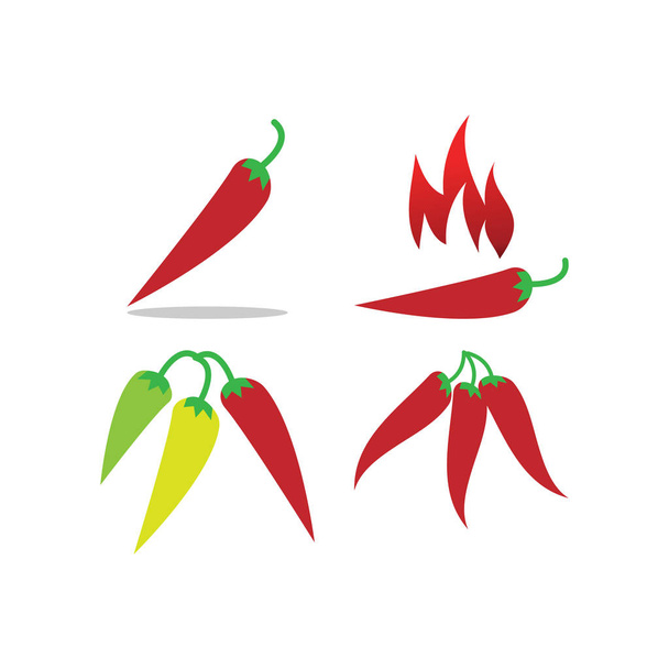 Kırmızı sıcak biber biber logo şablon çizimi - Vektör, Görsel