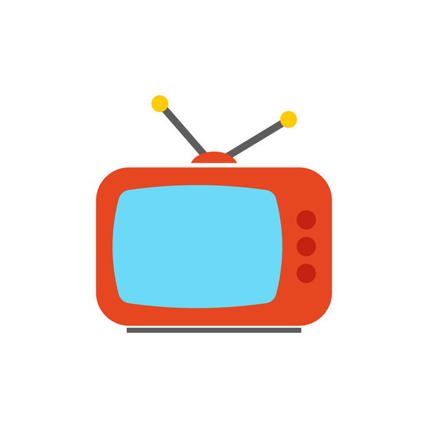 Значок телевизора - экран телевизора - символ развлечений - плоская векторная иллюстрация на белом фоне
. - Вектор,изображение