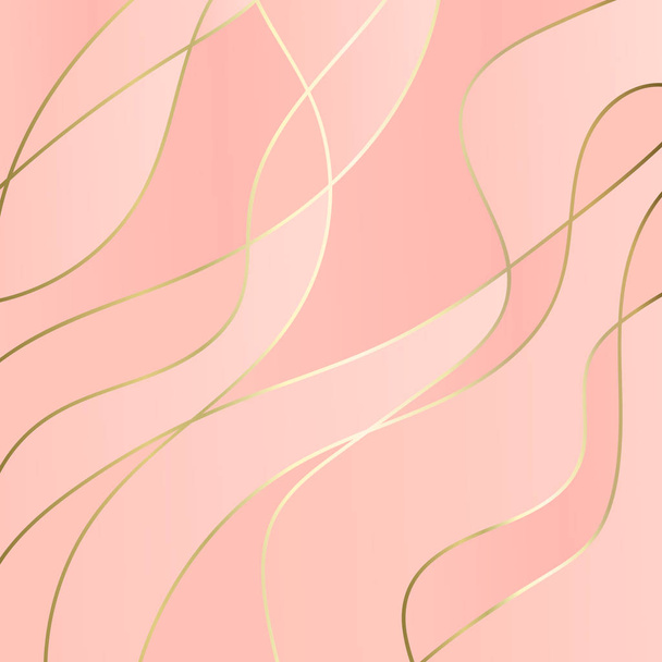 Золота лінія на пастельно-рожевому тлі, абстрактний художній геометричний фон
 - Вектор, зображення