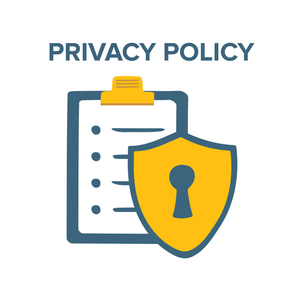 Privacy beleid-pictogram, geïsoleerd op wit - Vector, afbeelding