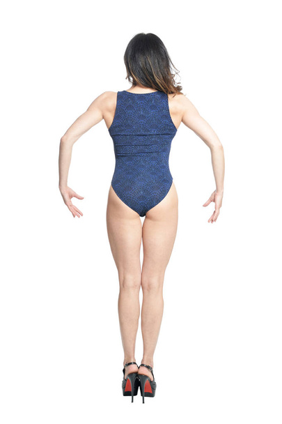  woman in swimming suit posing isolated  on white   - Fotó, kép