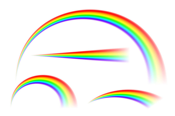 Transparante abstracte rainbow collectie in verschillende vormen vector kunst - Vector, afbeelding