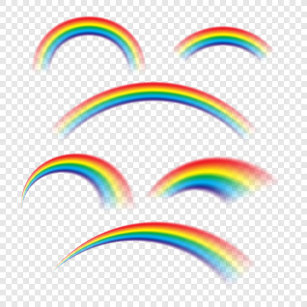 Colección de arco iris abstracto transparente en diferentes formas vector de arte
 - Vector, imagen