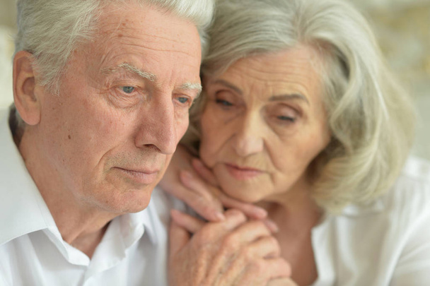 Sad Senior couple at home  - Fotoğraf, Görsel
