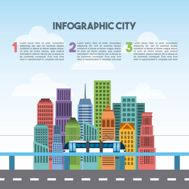 buildings infographic city presentation - Vector, Imagen