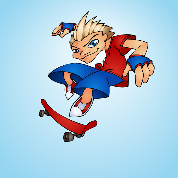 Skater boy. Vector illustration. - Vector, Image