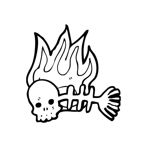 spooky skull fish bones - Vector, Image