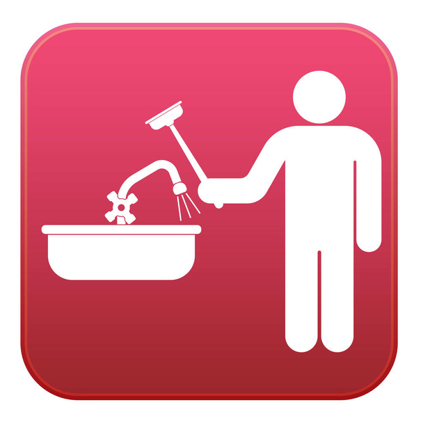 Loodgieters werkzaamheden symboolpictogram. Vectorillustratie - Vector, afbeelding
