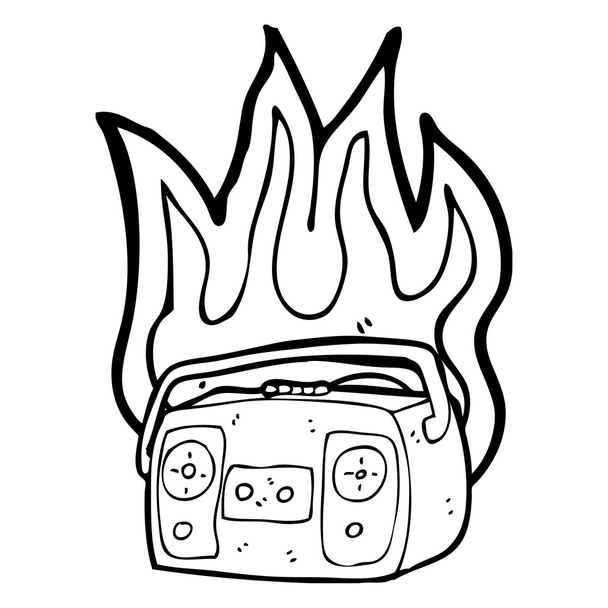 レトロなラジオを燃焼 - ベクター画像