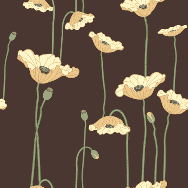 Poppies seamless background - Foto, afbeelding
