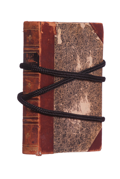 προστατευμένο βιβλίο με μαύρο σχοινί - Φωτογραφία, εικόνα