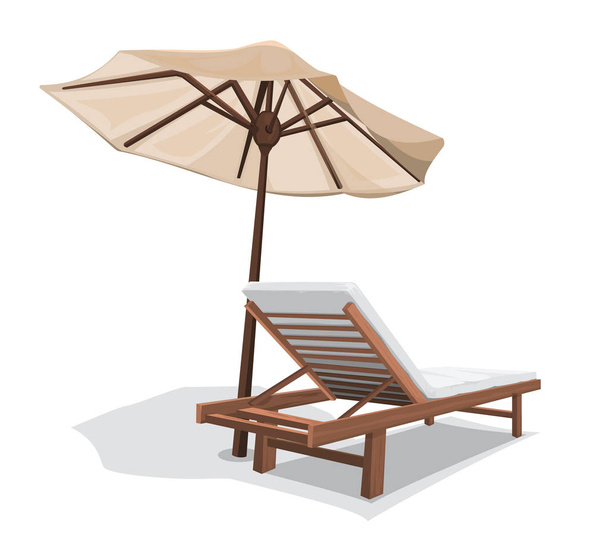 beach chair with umbrella - Vektori, kuva