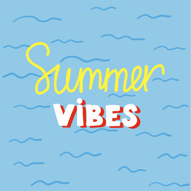 Summer vibes poster. Vector illustration, - Vektör, Görsel