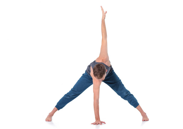 Young man practicing yoga. Yoga. Yoga Instructor - Foto, Imagem
