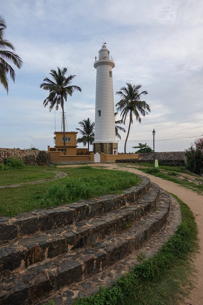 Lighthouse, fort Galle naplementekor. Halle városa a a dél-nyugati partján a Srí Lanka-i - Fotó, kép