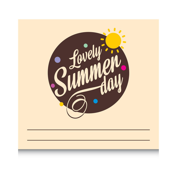 Happy Summer day card with creative design, vector illustration - ベクター画像