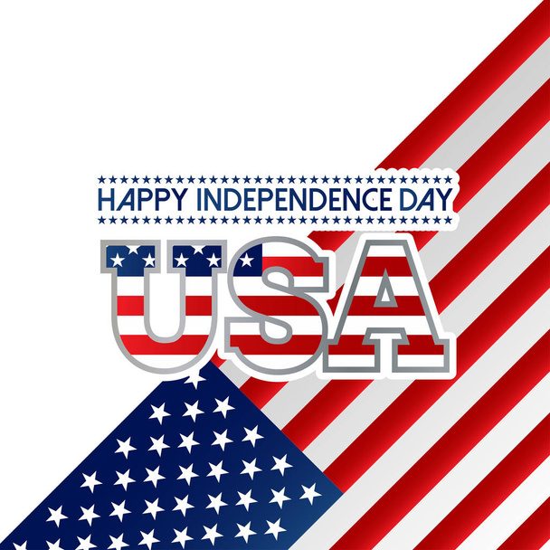 USA Independence day design with light background and flag design, vector illustration  - Διάνυσμα, εικόνα
