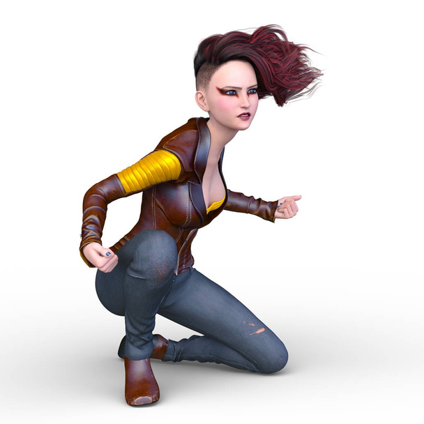 Female warrior/3D CG rendering of a female warrior. - Фото, изображение