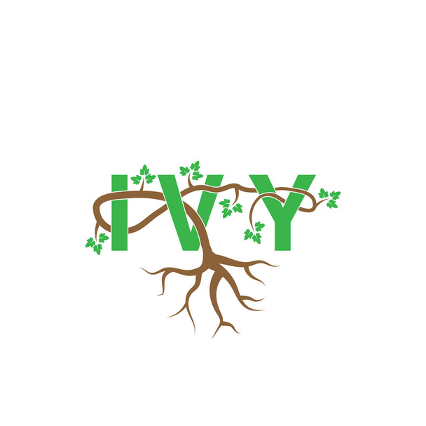 Ivy tejida a través de plantilla de vector carta de hiedra
 - Vector, imagen