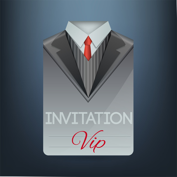 VIP πρόσκληση με τη μορφή της ένα κοστούμι. εικονογράφηση φορέας - Διάνυσμα, εικόνα