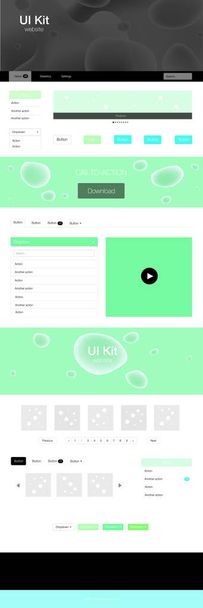 Light Green vector ui kit with bubble shapes. Creative illustration in halftone marble style with gradient. Beautiful layout for websites, landing pages. - Vector, Image