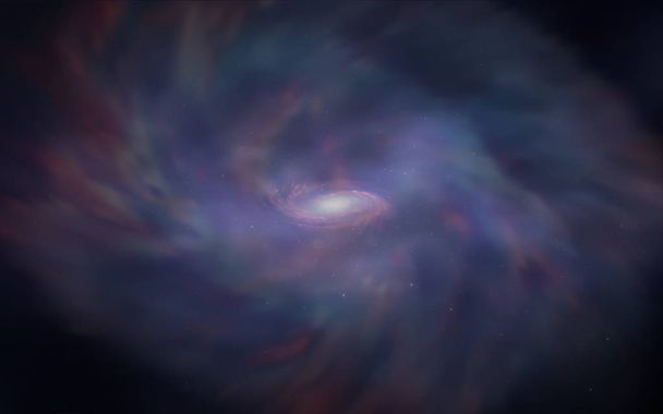 銀河の星と暗い紫ベクトルの背景。銀河の星とシンプルなスタイルの装飾デザインをぼやけています。天文学のウェブサイトのためのパターン. - ベクター画像